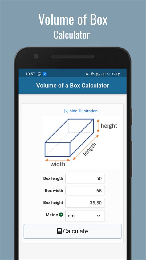 Volume of a Box Calculator - App on Amazon Appstore