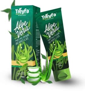 TREYFA Aloevera neem hair and beard gel for deep nourishment growth ...