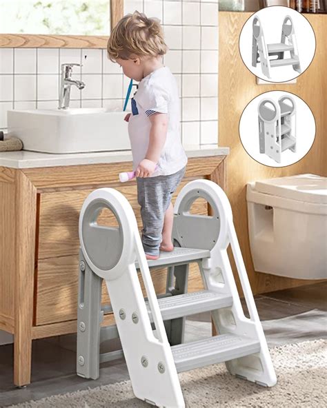 Amazon.com: Sephyroth Foldable Toddler 3 Step Stools for Bathroom Sink,Adjustable 3 Step Stools ...