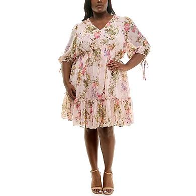 Plus Size Taylor V-Neck Fit & Flare Mini Dress