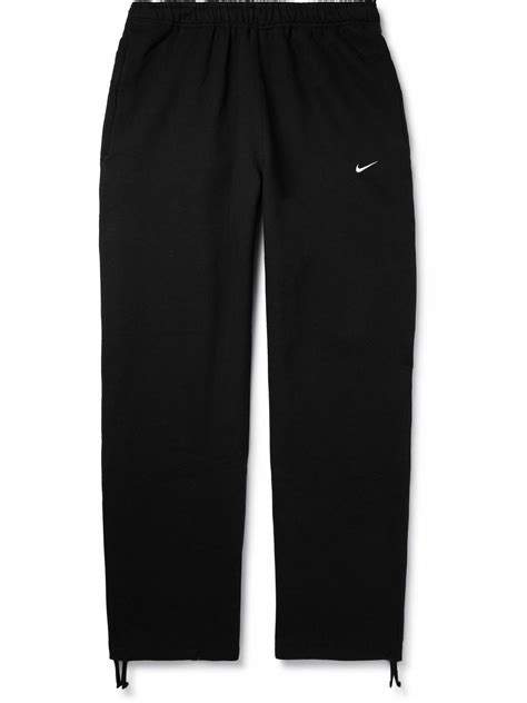 Nike - Straight-Leg Logo-Embroidered Cotton-Blend Jersey Sweatpants ...