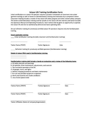 Scissor Lift Training Certification Form - Fill and Sign Printable ...