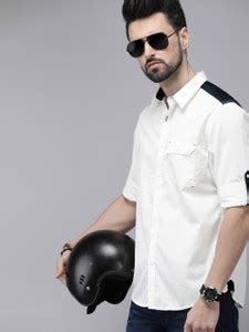 Roadster Men Solid Casual White Shirt - Buy Roadster Men Solid Casual ...