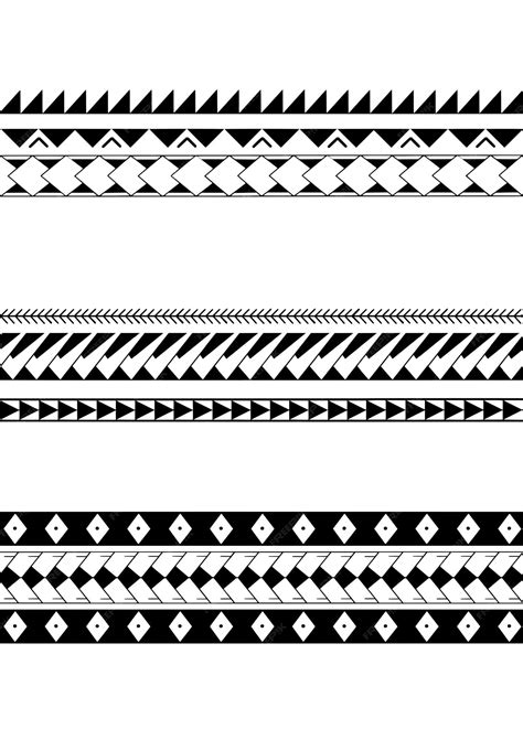 Polynesian armband tattoo stencil pattern samoan black and white ...