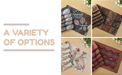 Buy HOKIPO Cotton Jacquard Placemats Set of 6 (12x18 Inches) (IN-530-D3 ...