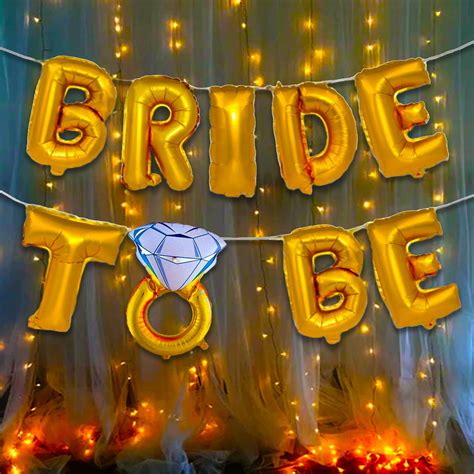 Party Propz Golden Bride To Be Decoration Kit -2Pcs Bride to be ring ...