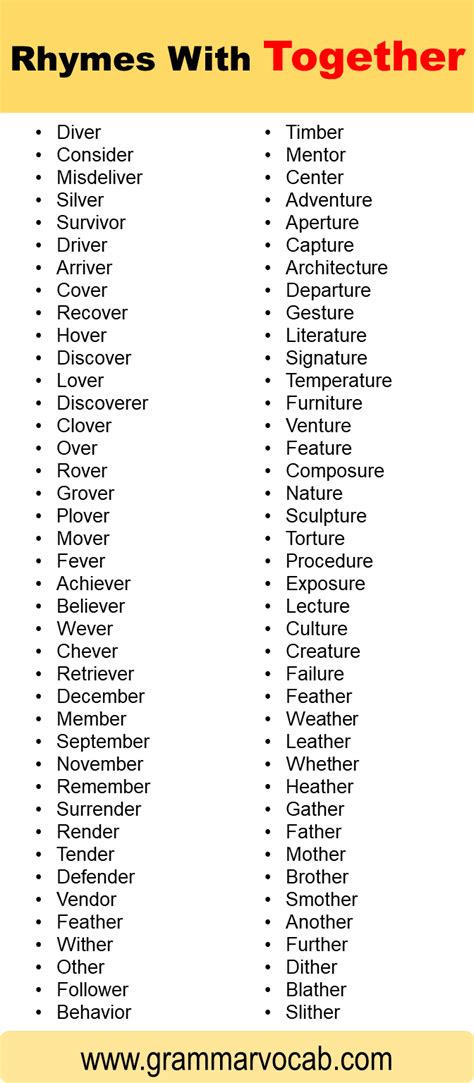 Things That Rhyme With Together at Sandra Raines blog