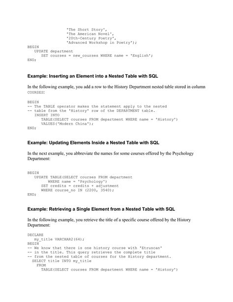 Image result for Nested Table in Oracle