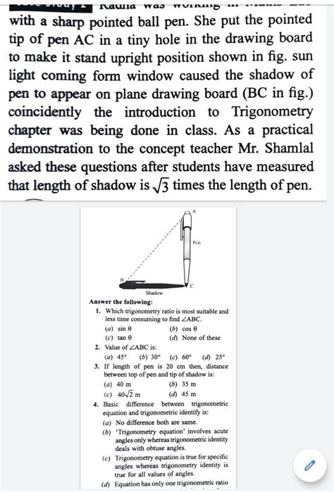 f Case study question... : Case Study 2 Radha was working in Maths Lab ...
