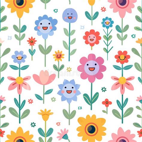Cartoon Flower Pattern 的图像结果