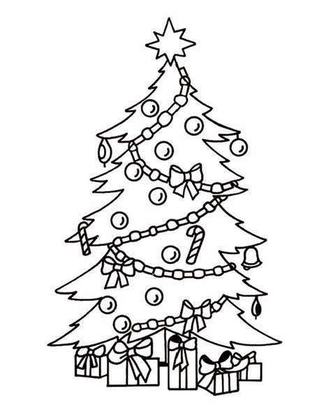 christmas tree illustration black and white