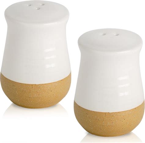 Amazon.com: Hasense Salt and Pepper Shakers Set, Ceramic White Salt ...