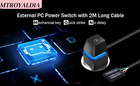 MTROYALDIA Desktop Computer Power Switch Power Supply Cable, External ...