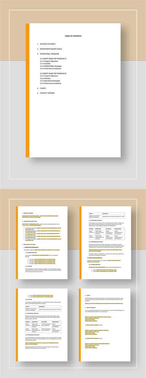 Blank Operational Plan Template 的图像结果