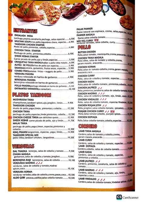 Menu 2024 - Indian Lotus Parla in Parla | TheFork