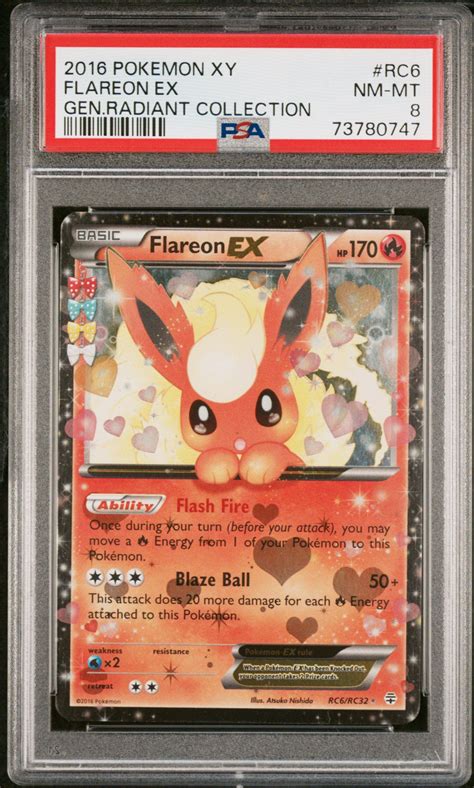2016 Pokemon Xy Generations Radiant Collection Rc6 Flareon Ex PSA 8 ...