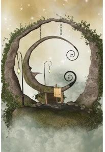 Fantasy Landscape With Floating Island In The Sky Premium Poster Paper ...