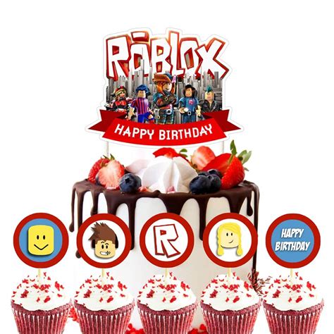 25 Cupcake Toppers for Roblox Cake Topper Decorations Birthday Party ...