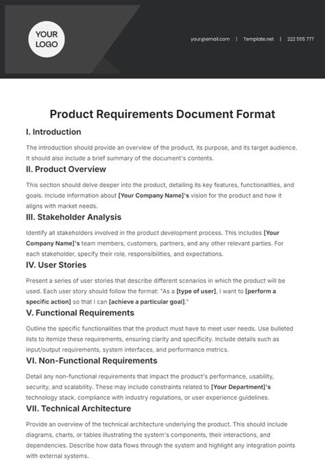 Free Product Requirements Document Templates to Edit Online & Print
