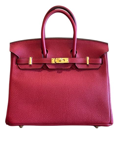 Shop Hermès Birkin 25 Rouge H Togo Leather with Gold Hardware 100% ...