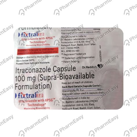 Fixtral Sb 100 MG Capsule (7): Uses, Side Effects, Price & Dosage ...