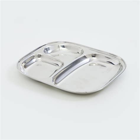Buy Blaze Stainless Steel 3-Partition Plate - 21cm from Home Centre at ...
