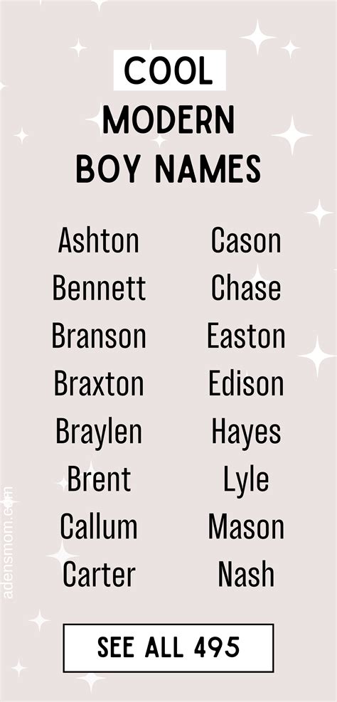 ⚡️LIST: 495+ Truly Cool Modern Boy Names That Will End Your Baby Name ...