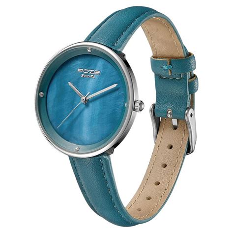 Buy Online Poze by Sonata Quartz Analog Blue Dial PU Leather Strap ...