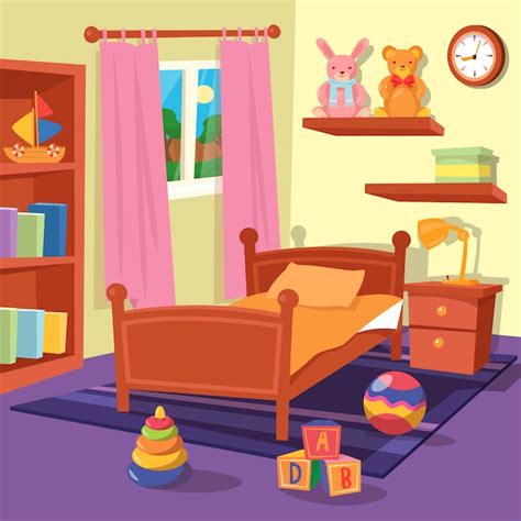 Intérieur de la chambre des enfants. Chambre d'enfants. Illustration ...