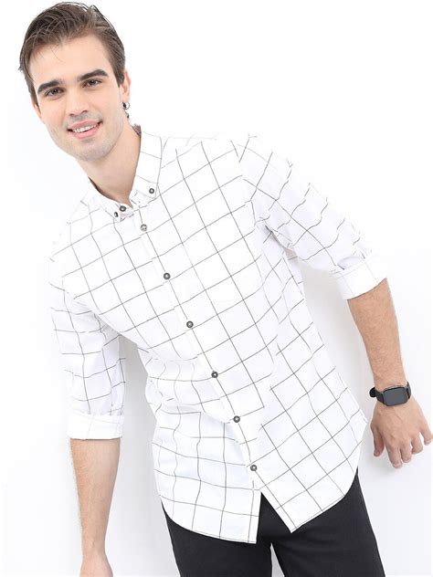 HIGHLANDER Men Checked Cotton Slim Fit Casual Shirt - Price History