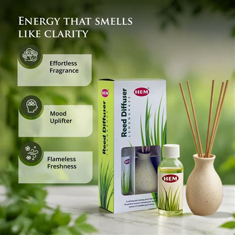 Shop Lemongrass Reed Diffusers 100ml for ₹540/- | HEM Fragrances