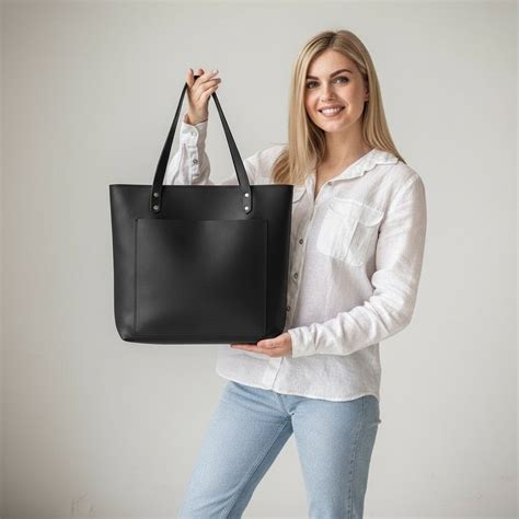 Large Genuine Leather Work Tote Bag – Roomy & Stylish for Professionals