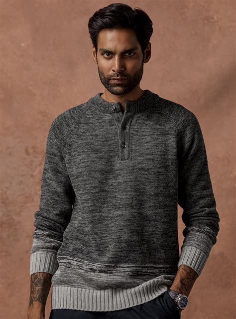 Andamen Grey Static Henley
