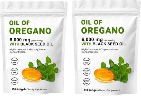 Amazon.com: Oil of Oregano Softgels 6000mg, 2 in 1 Formulated with ...