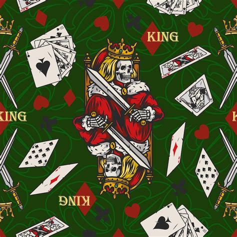 Padrão sem emenda colorido de cartas de jogar | Vetor Premium