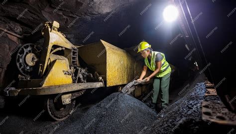 Continuous miner machine carving through coal seam in underground mine ...
