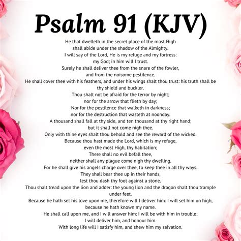 Free Psalm 91 Prayer of Protection Printable Version