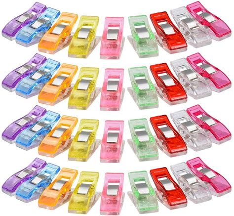 JYNOFD Pack of 100 Multicolored Sewing Clips, Plastic Hem Clips ...