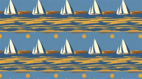 Sailing boats pattern | Premium Photo