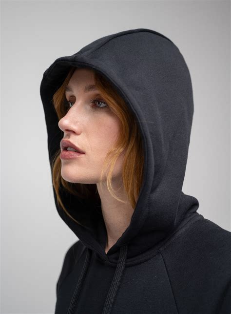 Valor Hoody | Women's Black Hooded Jumper with Insignia | ThruDark