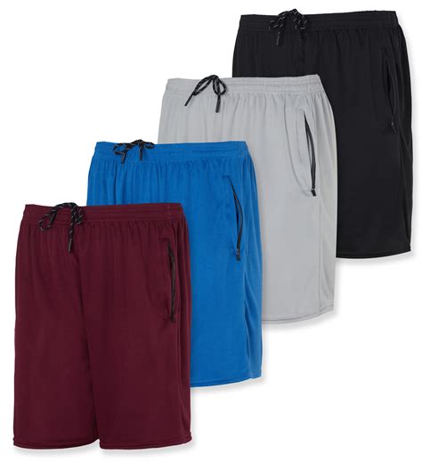 "4 Pack Men's Quick-Dry Athletic 7"" Shorts with Zipper Pockets ...