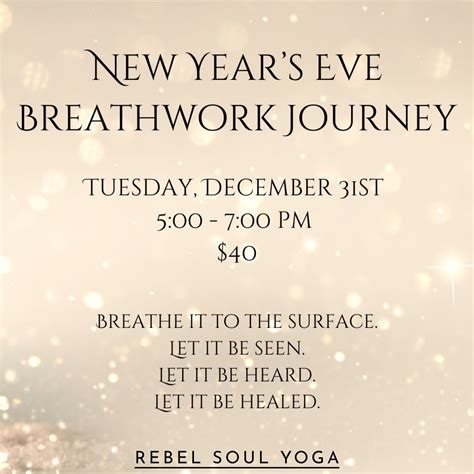 New Year’s Eve ~ Breathwork Journey , 817 N Howe St #4, Southport, NC ...