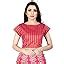 Buy Fressia Fabrics Women's Brocade Stitched Saree Blouse (34, Red) at ...