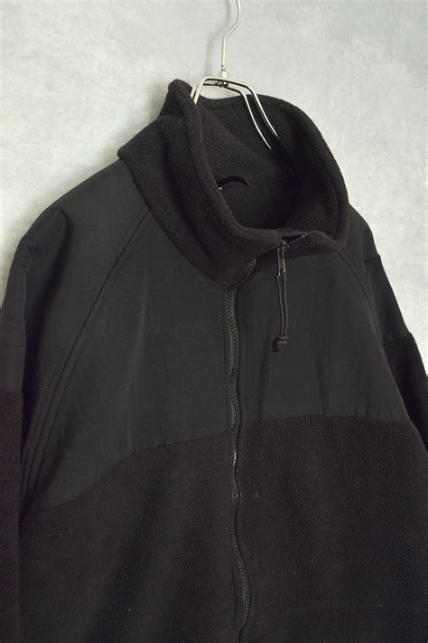 " us military " black fleece x nlyon jacket / size L | " YEAH " used ...
