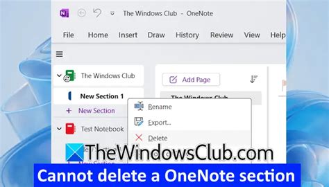 Image result for OneNote How to Delete a Section Windows 10