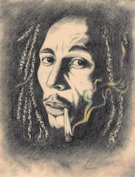 Bob Marley Smoking Pencil Drawings