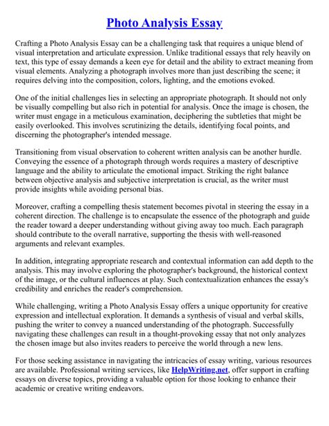 Photo Analysis Essay Example 的图像结果