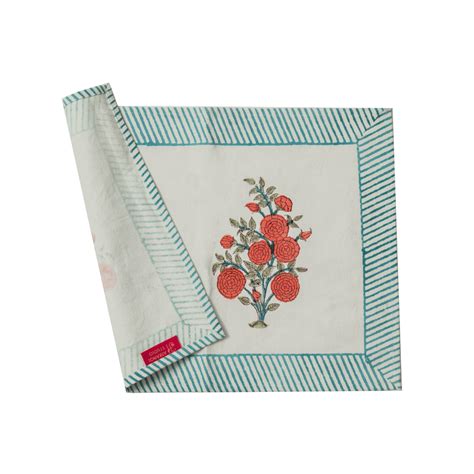 Dahlia Block Print Table Mat (Set of 2)