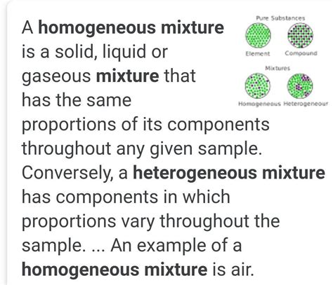 Answer in Homogeneous or heterogeneous What type of mixtures are ...