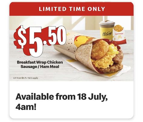 McDonald's Limited Time Breakfast Wrap Promotion, Chicken Sausage/Ham ...